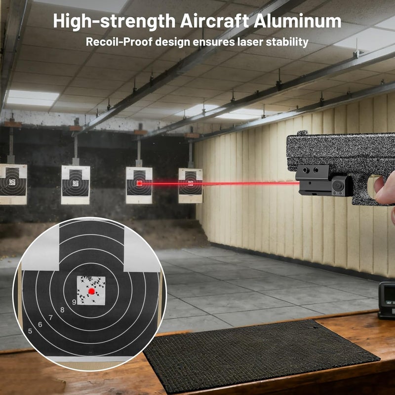 EZshoot Pistol Laser Sight, Rechargeable Red/Green Laser Sight for Pistol, Low Profile Pistol Laser for Gun Compatible with 21MM Picatinny Rail with Ambidextrous Switches - Image 4